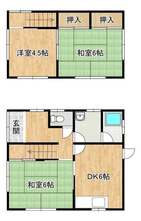 播磨高岡駅 徒歩36分 1-2階の物件間取画像